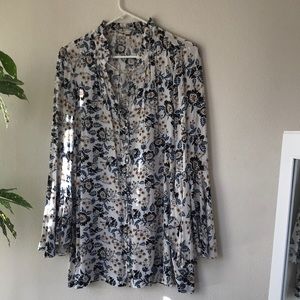 Free People Bell Sleeve Floral Dress